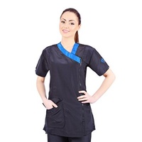 Groom Professional Rimini Fitted Grooming Tunic Black & Blue Small 38