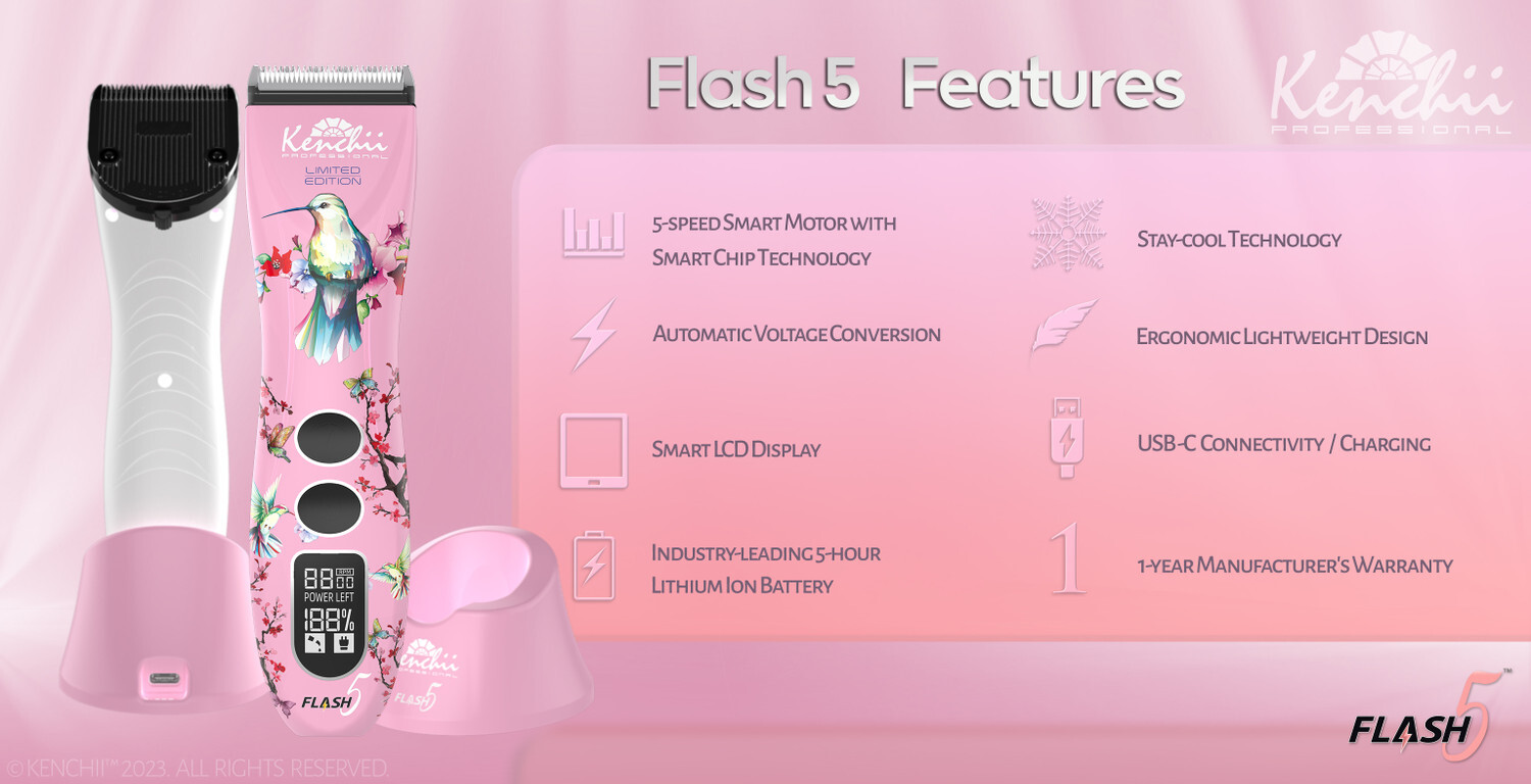 Kenchii Flash 5 Limited Edition Pink 5 in 1 Clipper
