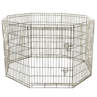 Essentials Small 24 inch Pet Exercise Pen Gold Zinc Plated