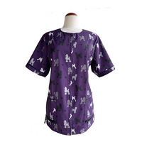 Ladybird LARGE Waterproof Dog Groomers & Bathers Jacket with Purple Prints