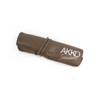 AKKO Scissor case, in soft -coloured fabric roll for 8 pcs “AKKO GEMMA” brown