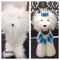 Opawz Model Dog WIG - Toy Poodle Show Dog Whole Body Wig WHITE