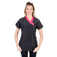 Groom Professional Rimini Fitted Grooming Tunic Black & Pink XL 44