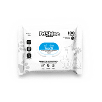 Pet Shine Talc Scented Cleansing Wipe - Big Pack 100 Wipes - Box 10