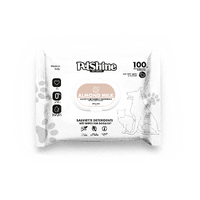 Pet Shine Almond Milk Scented Cleansing Wipe - Big Pack 100 Wipes - BOX 10