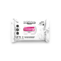 Pet Shine Rose Garden Scented Cleansing Wipe - 40 Pack Wipes - Box 12